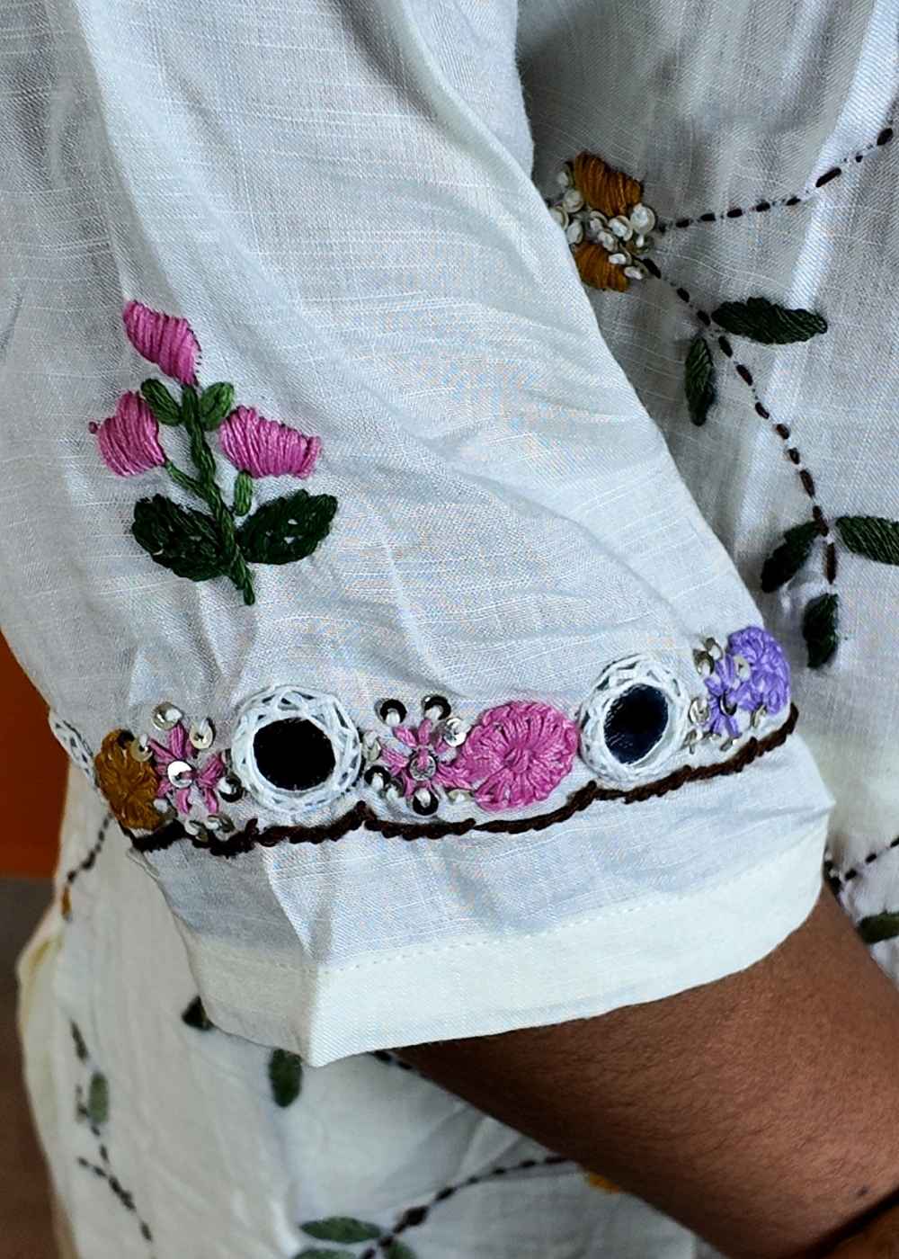 Women’s White Soft Rayon Slub Kurta Set