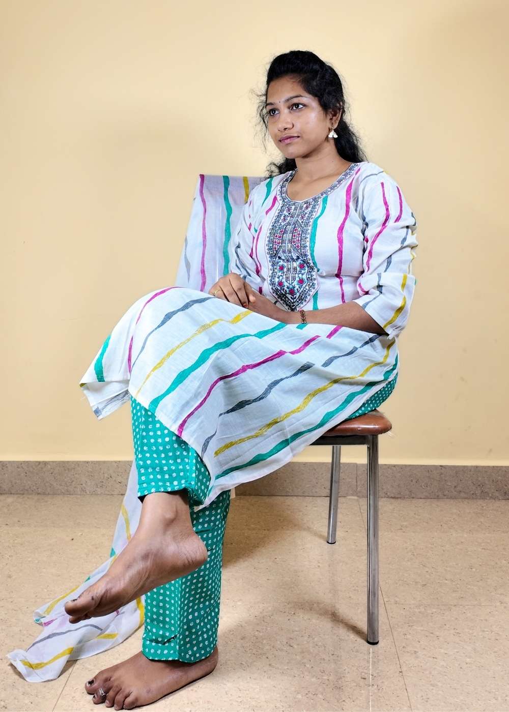 Women’s Multicolour Soft Cotton Fully Stitched 3-Piece Kurta Set