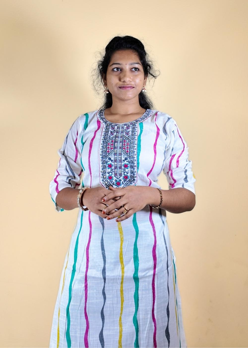 Women’s Multicolour Soft Cotton Fully Stitched 3-Piece Kurta Set