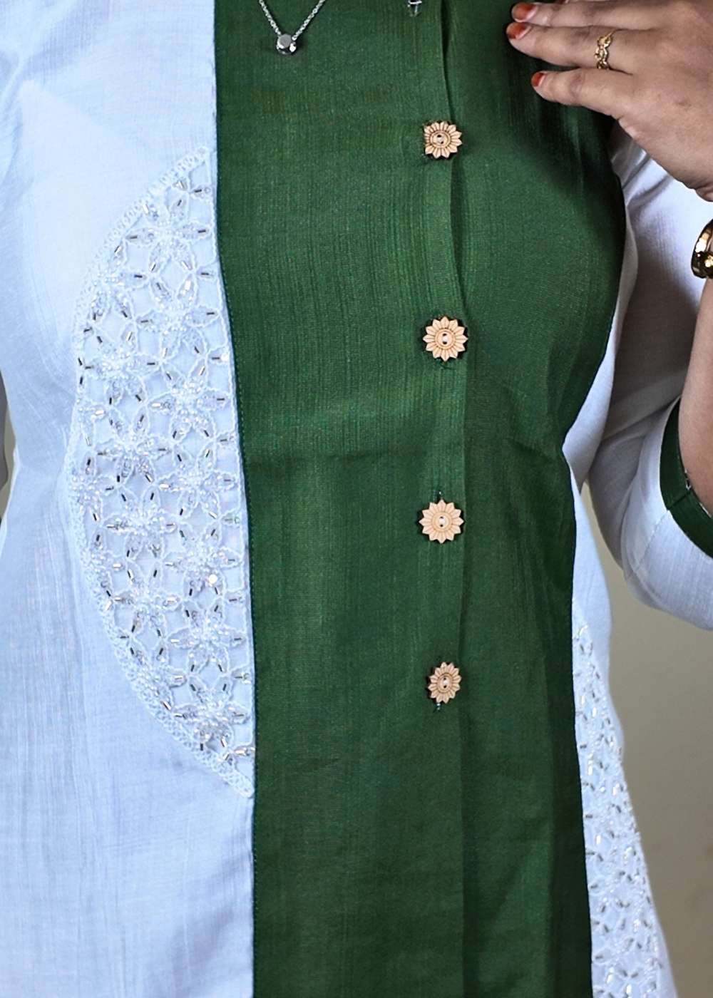 Women’s Green & White Vatican Cord-set