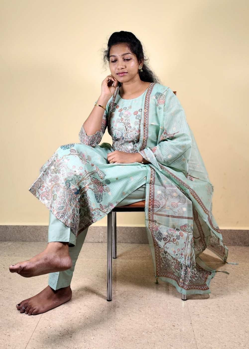 Women’s Mint Green Kota Doria 3-Piece