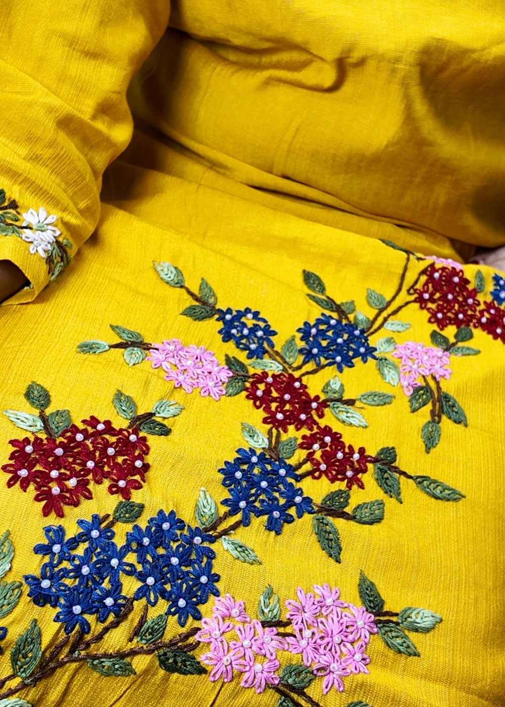 Women’s Mustard Yellow  full hand work 2 pcs set