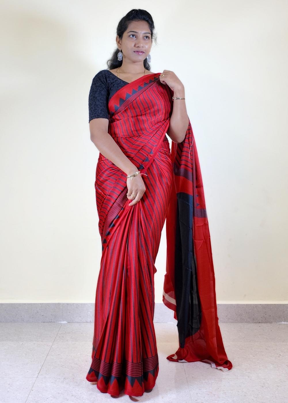 Satin Statement Circle Print Saree