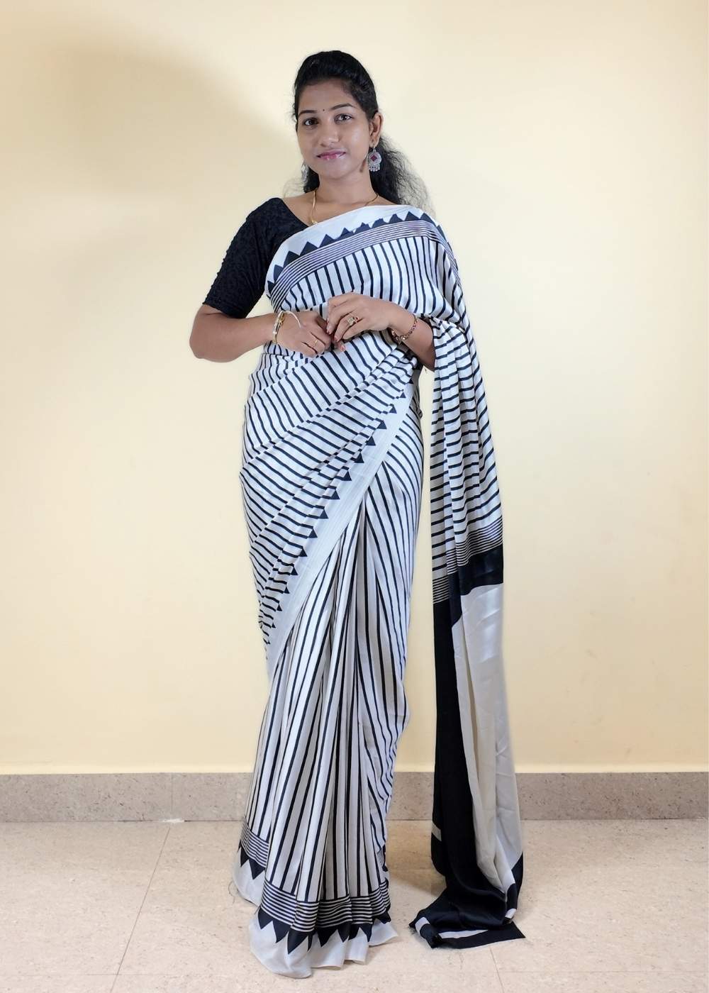 Satin Statement Circle Print Saree