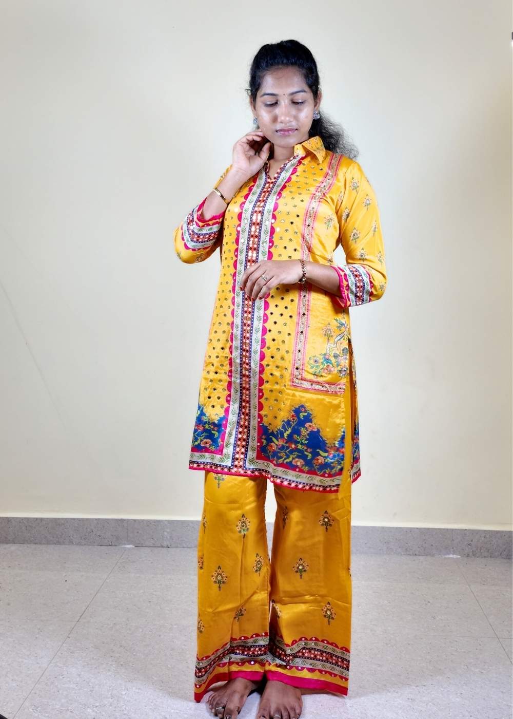 Women’s Yellow Chinnon Co-ord Set