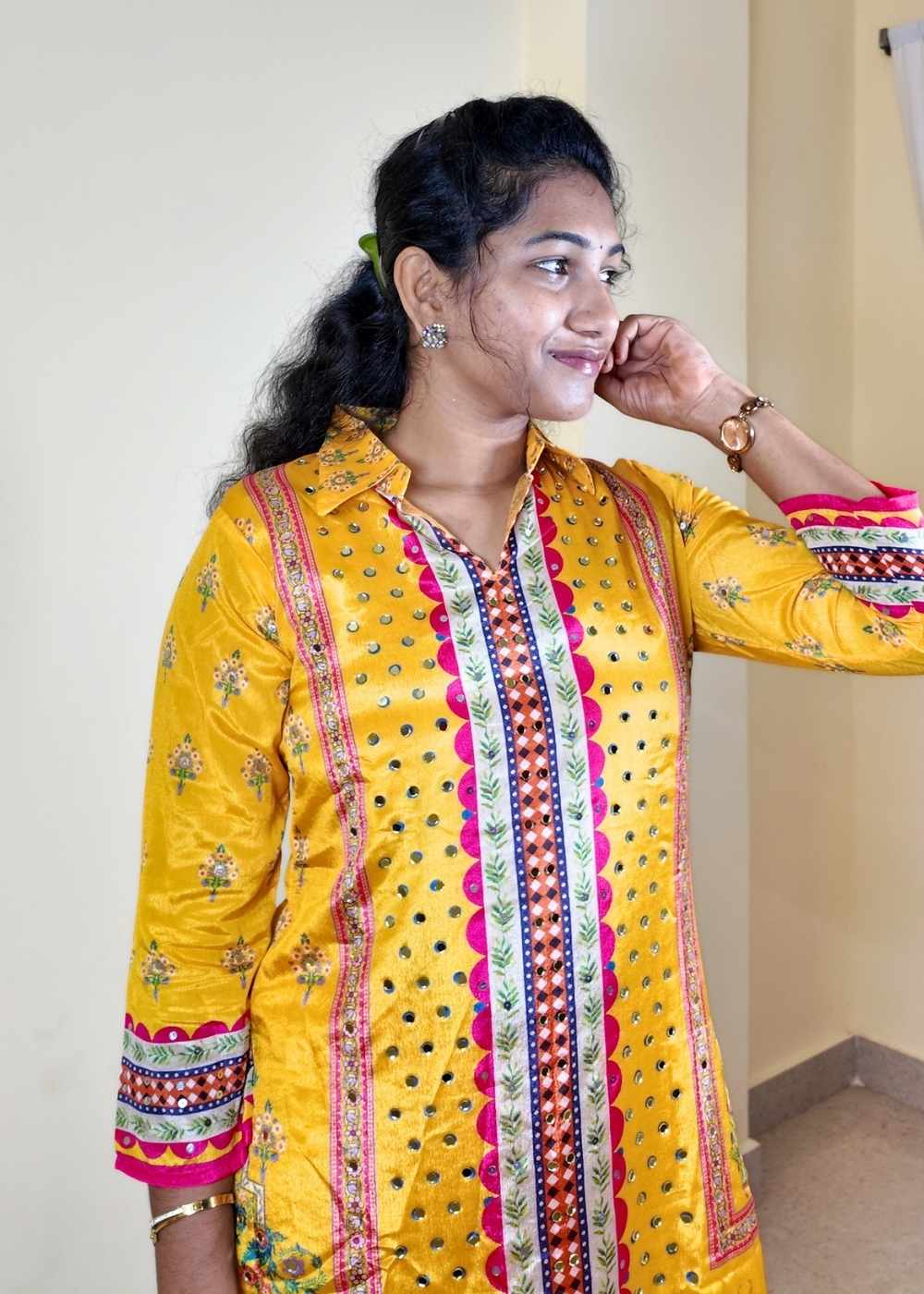 Women’s Yellow Chinnon Co-ord Set