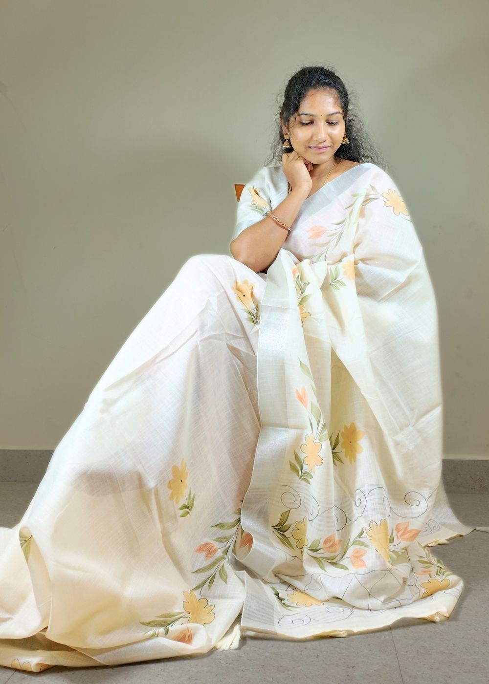 Cotton Silk Full Brush Print Saree