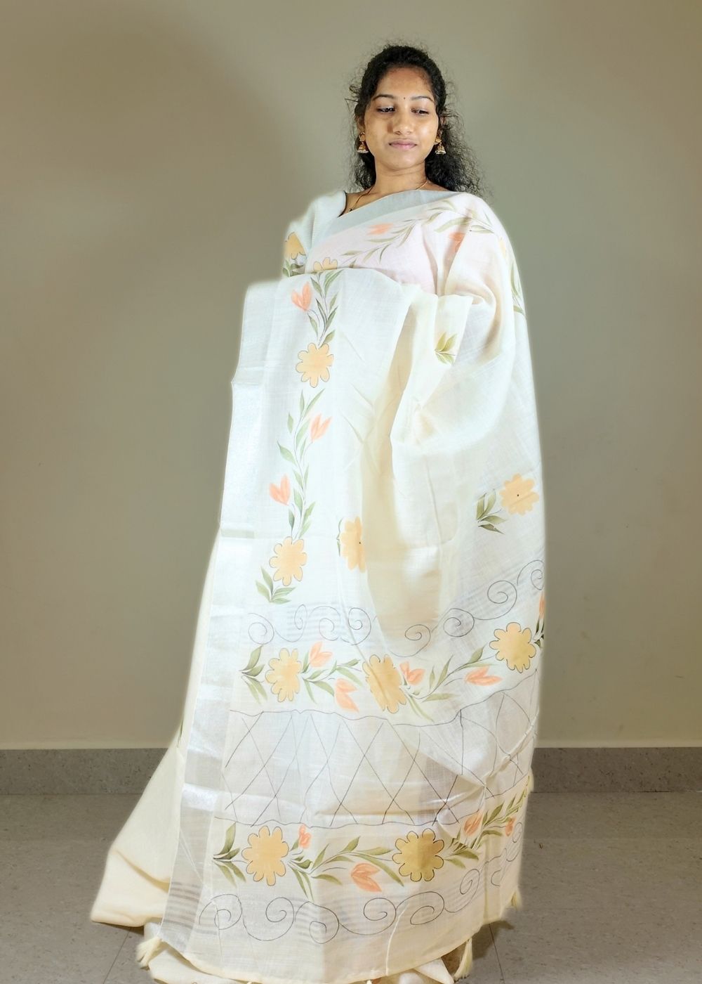 Cotton Silk Full Brush Print Saree