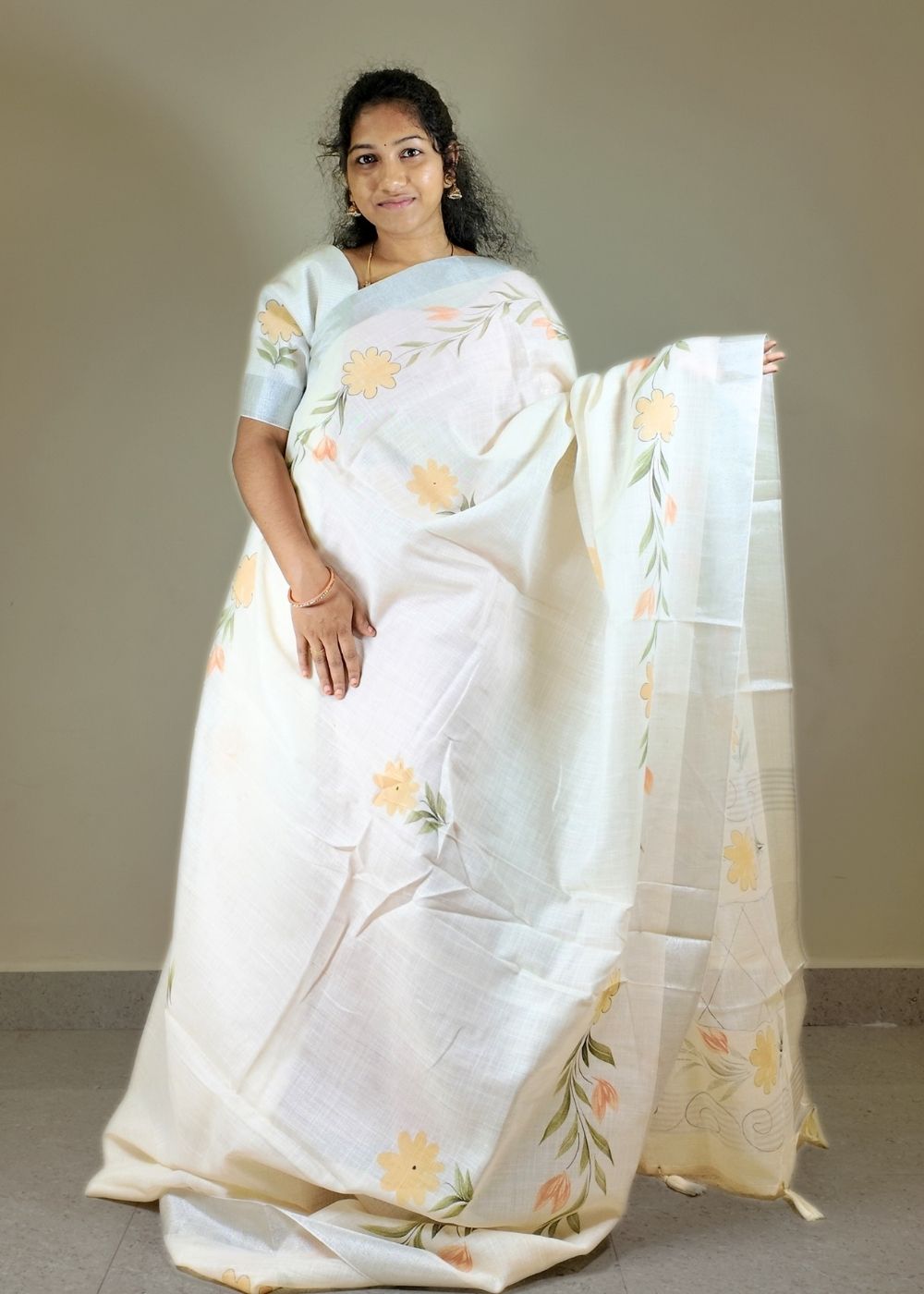 Cotton Silk Full Brush Print Saree