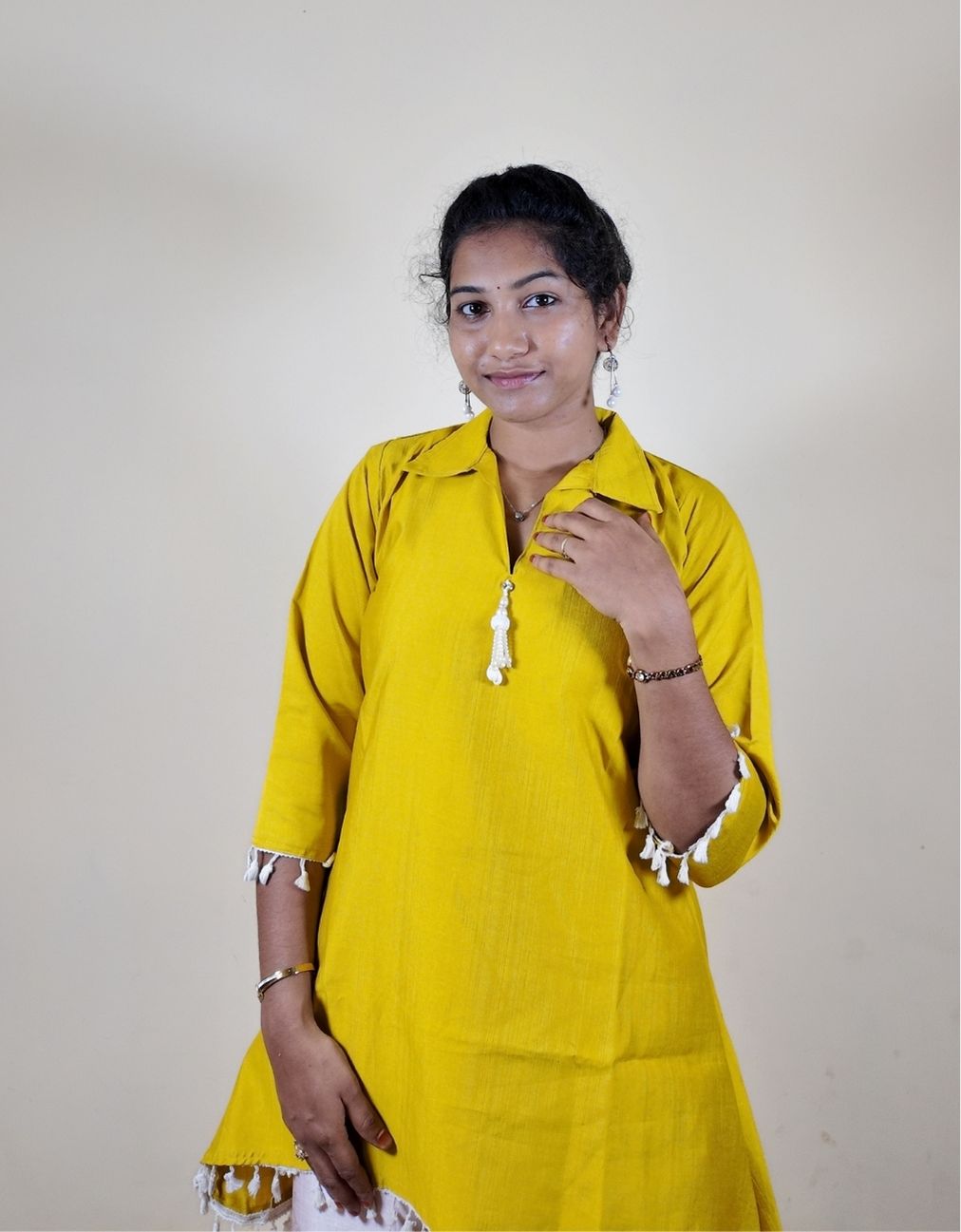 Mustard Yellow Printed Co-Ord Set for Women