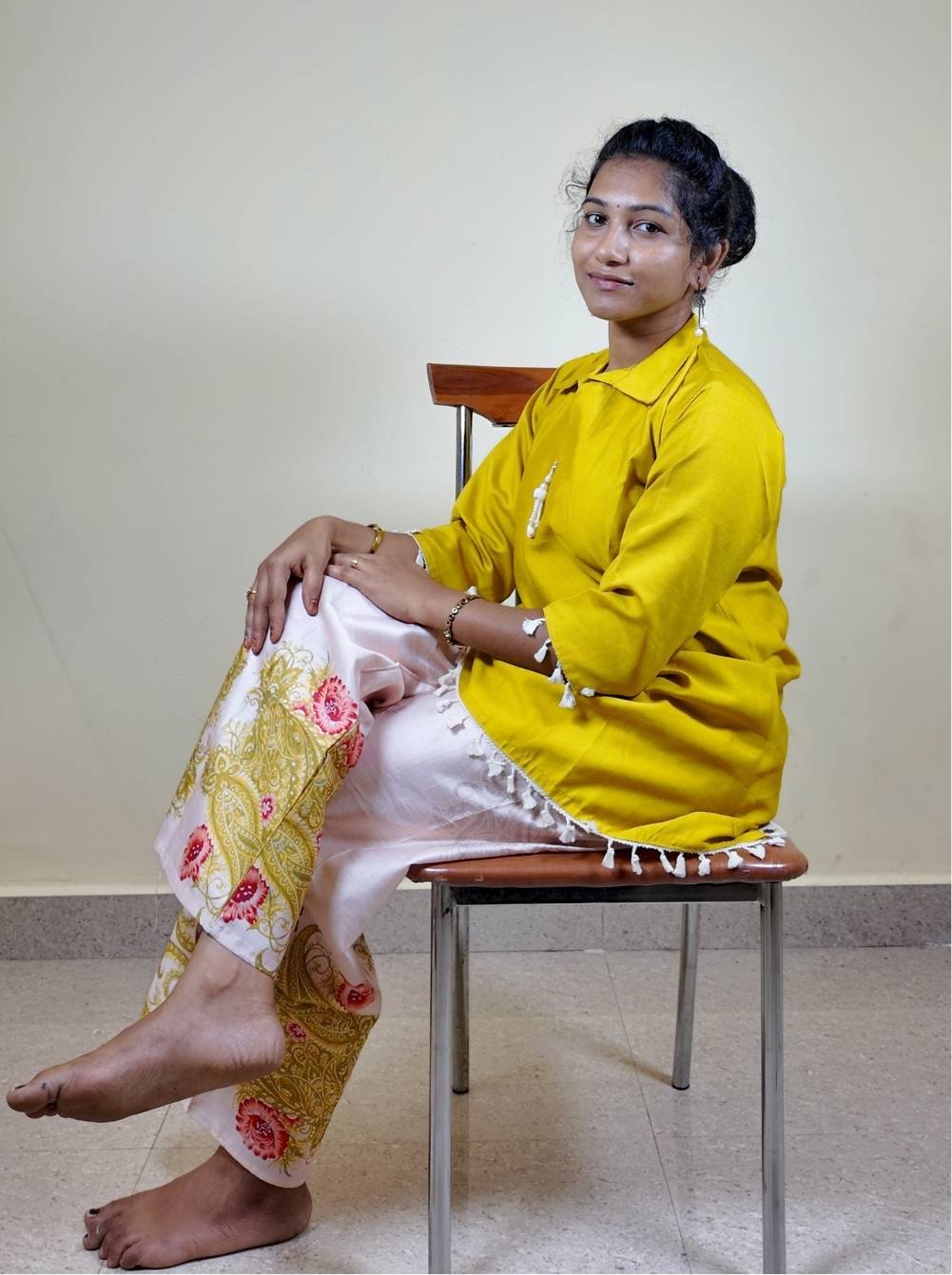 Mustard Yellow Printed Co-Ord Set for Women