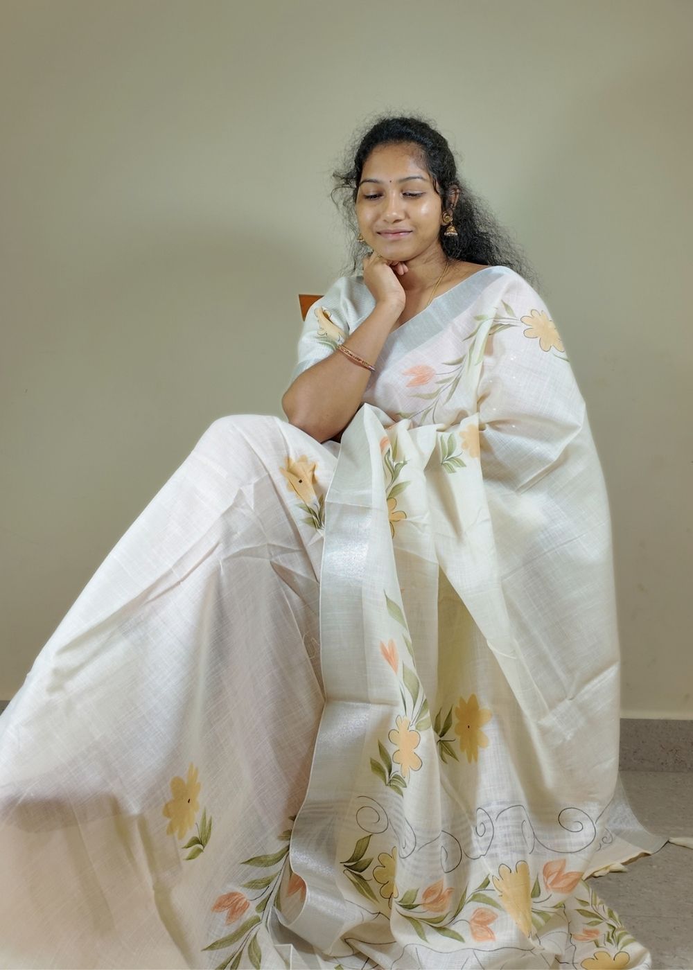 Cotton Silk Full Brush Print Saree