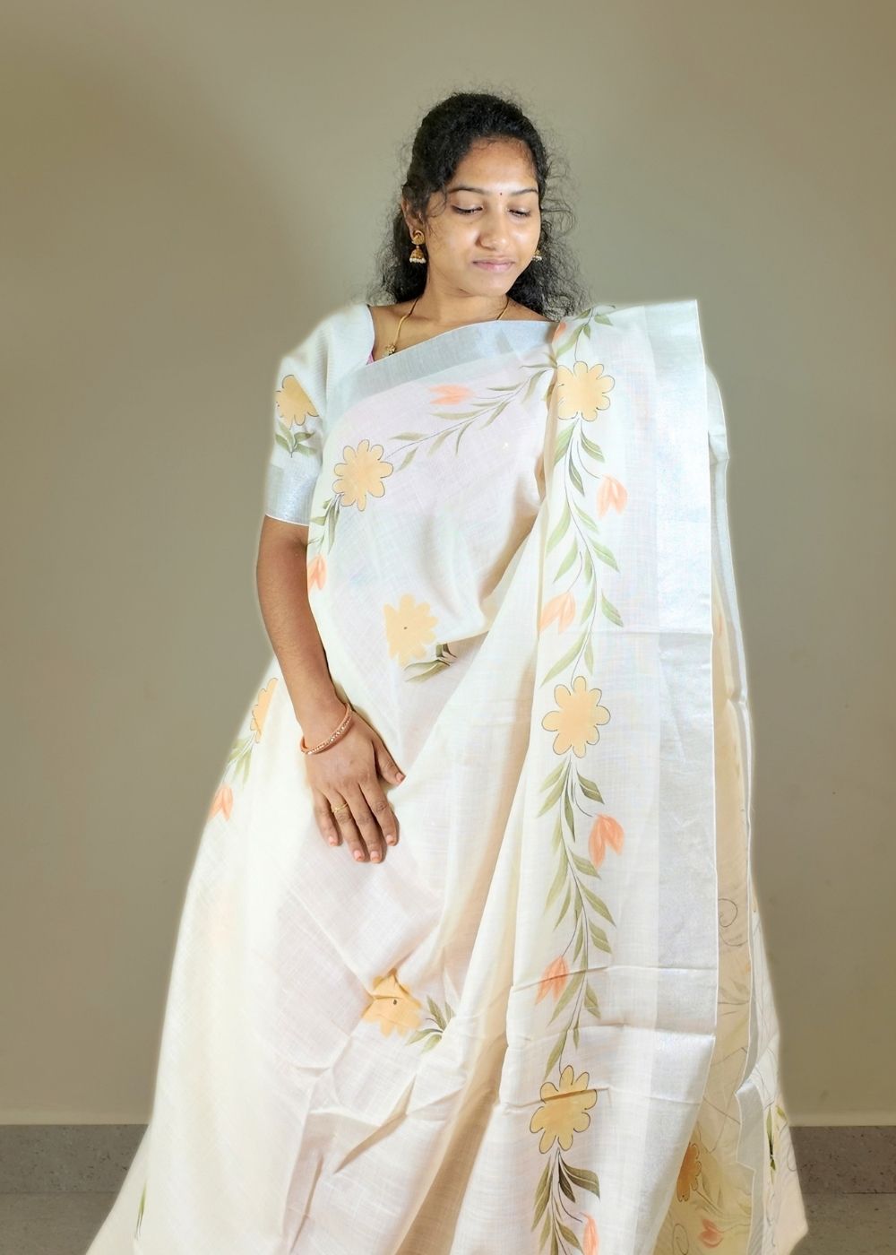 Cotton Silk Full Brush Print Saree